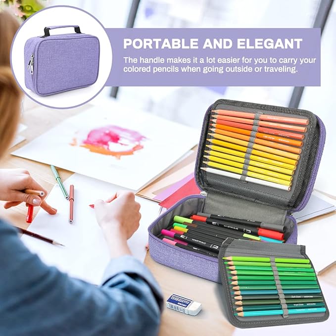 Number-one Large Capacity Pencil Case, 72 Slots Colored Pencil Pouch Bag - Image 6