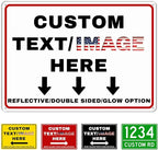 Custom Sign Outdoor Metal Large, Left or Right Arrow, Personalized Address by Varugood