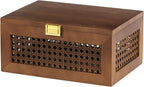 decorative rattan storage boxes baskets with lid wooden, main product view