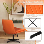 PUKAMI Criss Cross Legged Office Chair, Armless Office Desk Chair No Wheels - Image 5