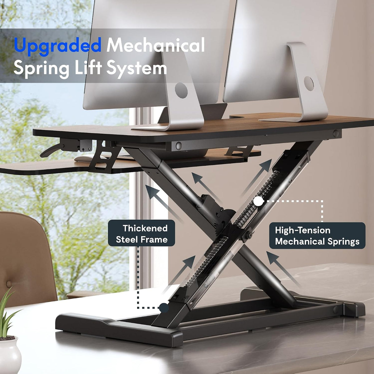 FLEXISPOT 36" Standing Desk Converter, Dual Monitor Desk Riser, Sit Stan...