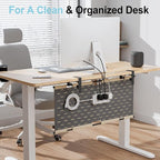 2-in-1 Under Desk Cable Management Tray & Privacy Panel, Dual-Sided Felt Cord - Image 2