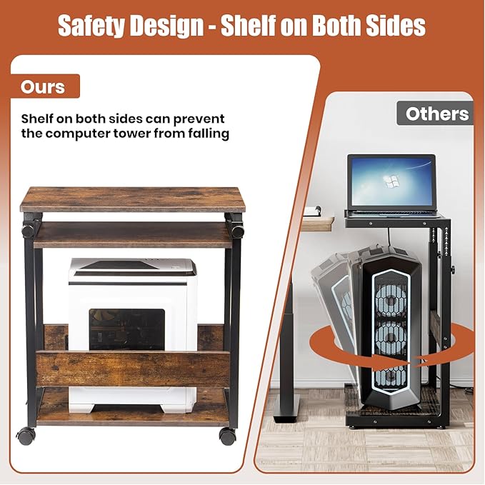TooCust Height Adjustable Computer Tower Stand, Computer & Machine Carts - Image 5