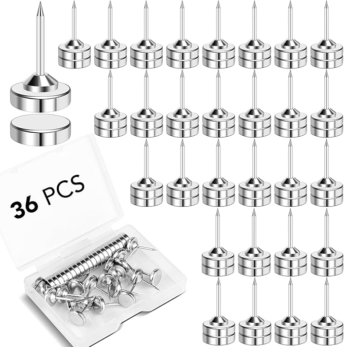E BAVITE Magnetic Push Pins ThumbTacks, 36 Sets Magnet Pushpins by EBAVITE