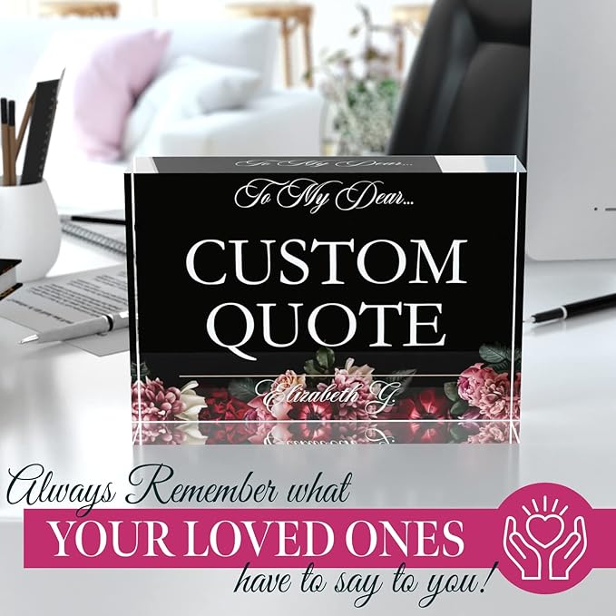 Personalized Gifts, Custom Quote Block Letter Board, Crystal-Clear Acrylic - Image 5