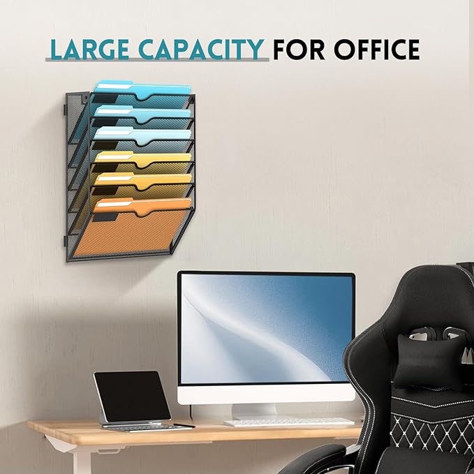 SUPEASY Wall File Organizer Mesh Office Mail Holder, Hanging Wall Organizer - Image 6