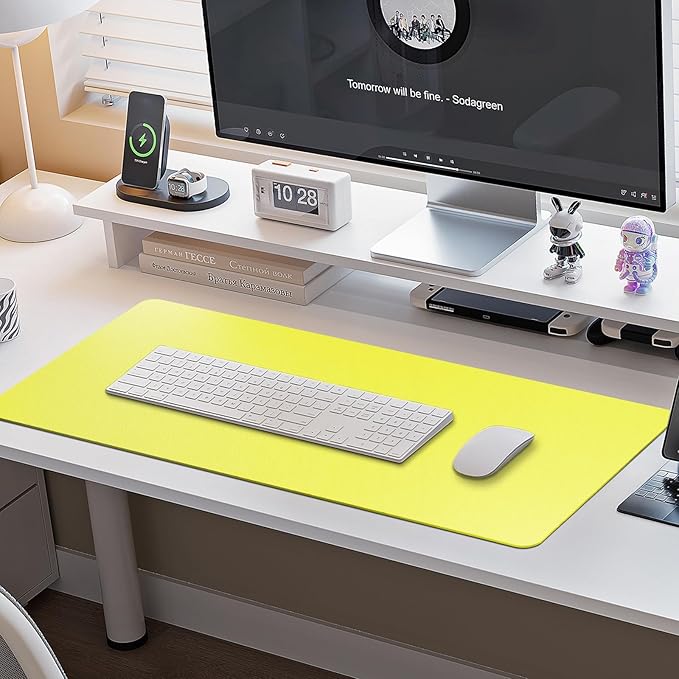 Boutilon Leather Desk Pad Protector, Non-Slip Mouse Pad, Laptop Desk Pad - Image 6