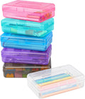 Sooez Plastic Pencil Case Box 6 Pack, Large Craft Storage Boxes Bulk | Plastic Containers with Snap-tight Lids, Art School Supply 0rganizer, Marker Bead Pen Bins Organizer, Stackable, Multicolor
