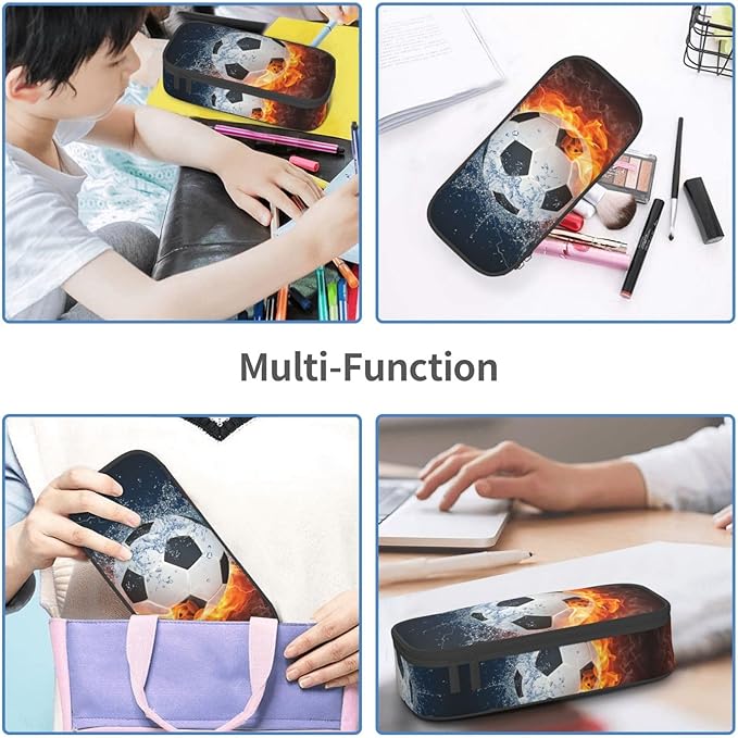 HKHEHOP Soccer Ball Cool Sport Pencil Case Big Capacity Storage Pencil Pouch - Image 8