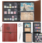 Lewtemi Stamp Collecting Albums Set Stamp Collection Book Include 20 Pages