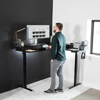 VIVO Electric 2-Tier Corner L-Shaped 63 x 55 inch Standing Desk, Height - Image 2