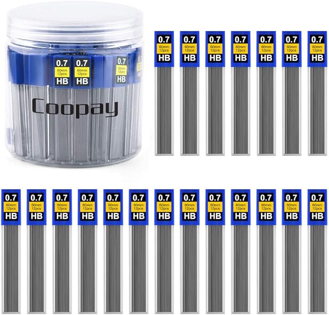 Coopay 600 Pieces Lead Refills 0.7 mm HB Break Resistant Mechanical Pencil by Coopay