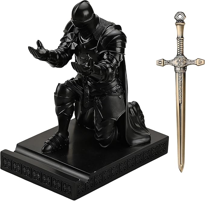 Amoysanli Medieval Armored Warrior Wearing Outerwear, Mobile Phone Stand Knight - Image 2