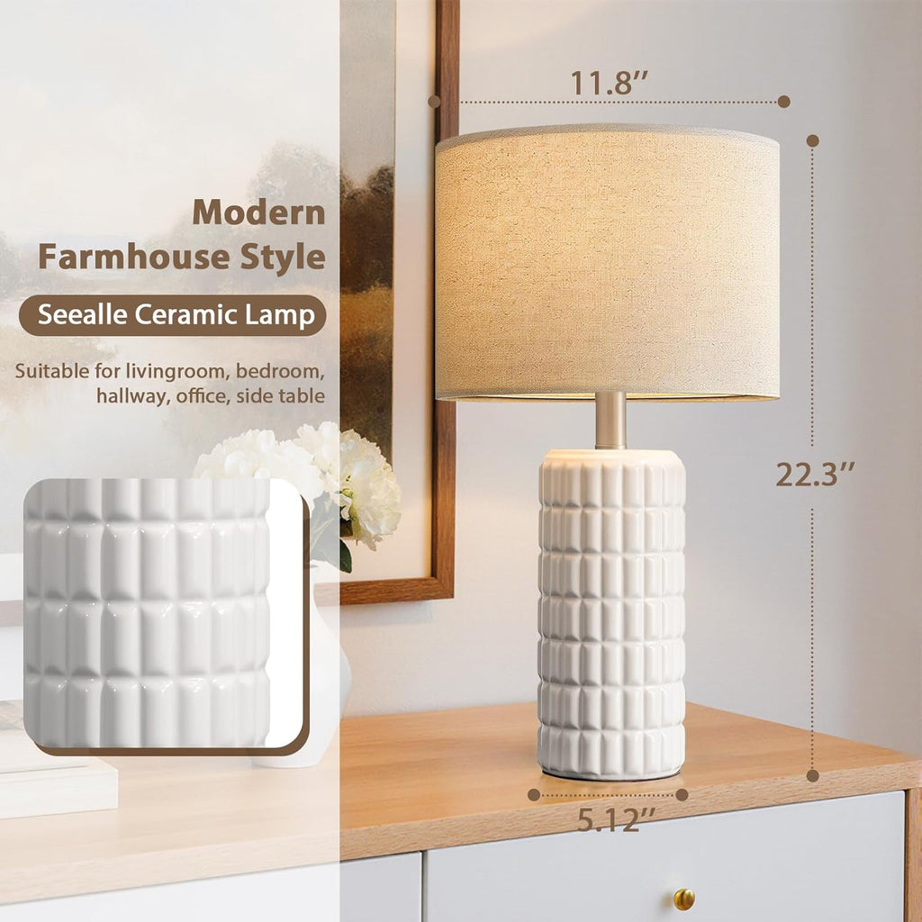 seealle 23" modern ceramic table lamps set of, package contents