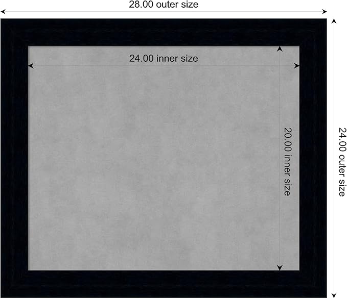 Amanti Art Black Framed Magnetic Board 24x28 Medium Vision Board - Image 3