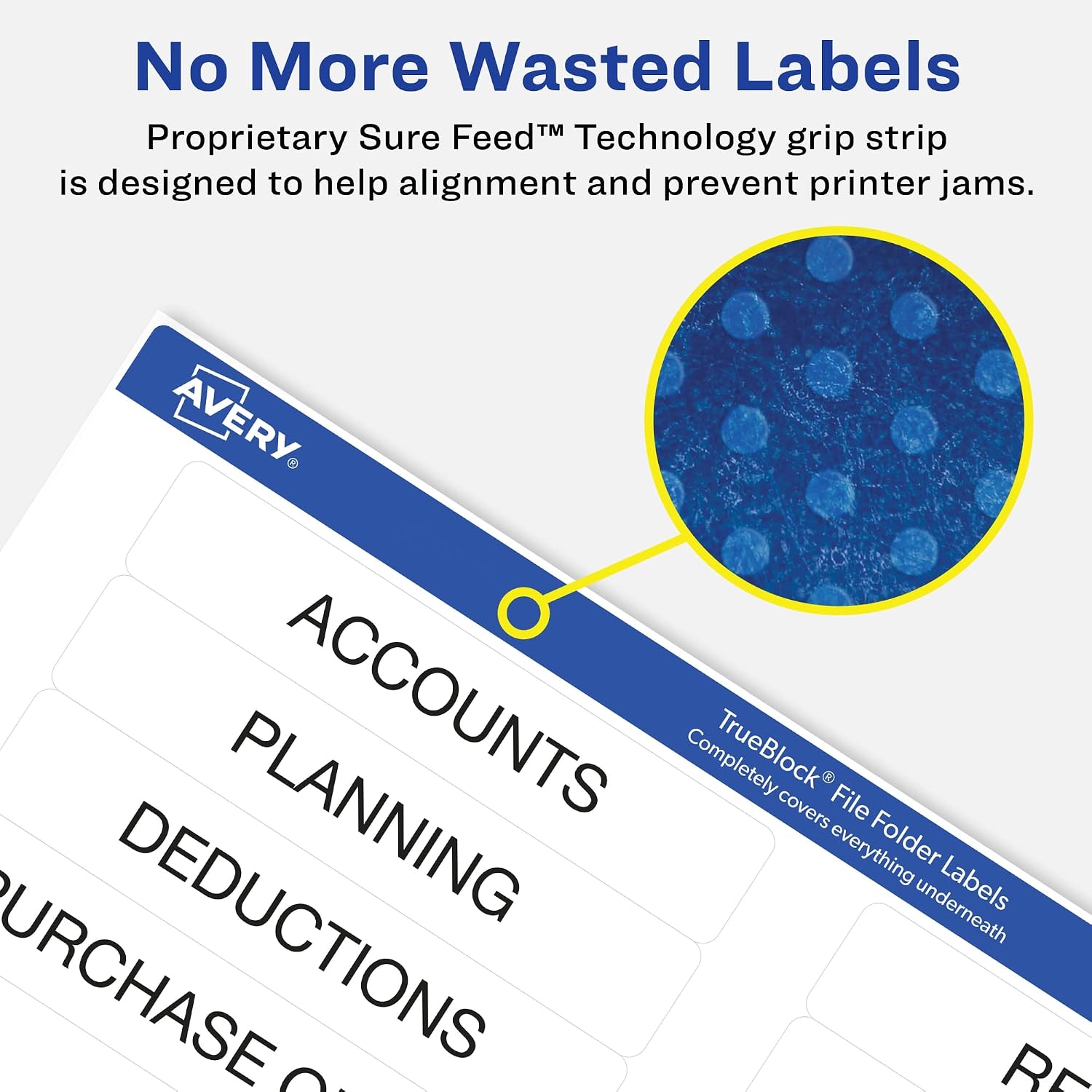 Avery TrueBlock File Folder Labels, 2/3" x 3-7/16", 1,500 Printable Labels, White, Permanent (5366)