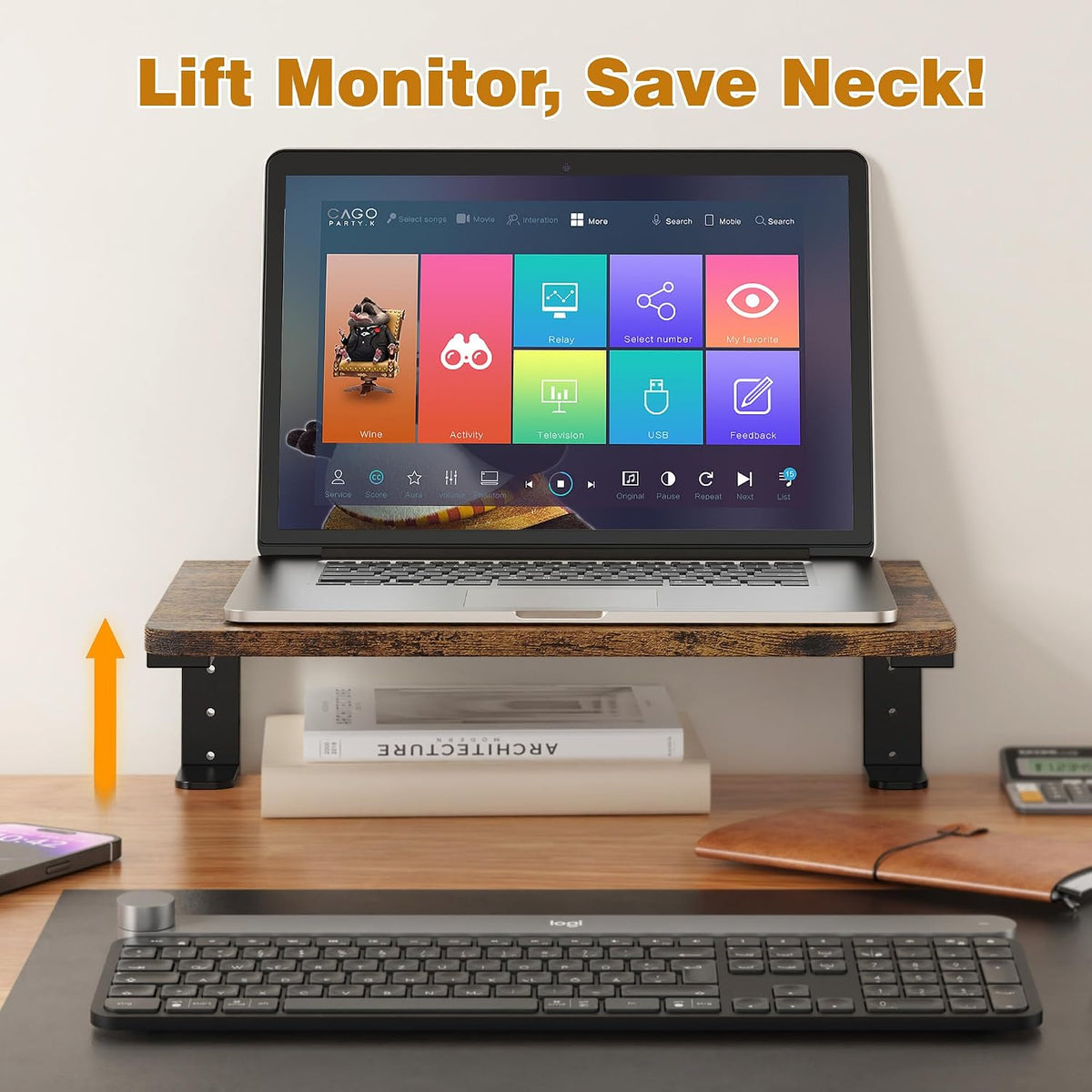 Desk Extender, 15-inch Clamp-On Desk Shelf, Height-Adjustable Desktop Shelf O...