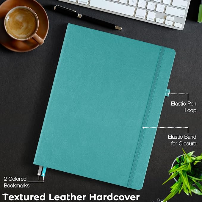 College Ruled Notebook, A4 Hardcover Leather Notebook - Image 5
