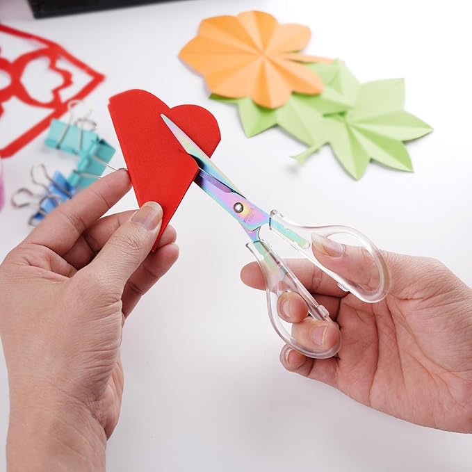 SCAIKTIG Acrylic Scissors, Titanium Coated Blades, Heavy Duty, Ambidextrous - Image 7