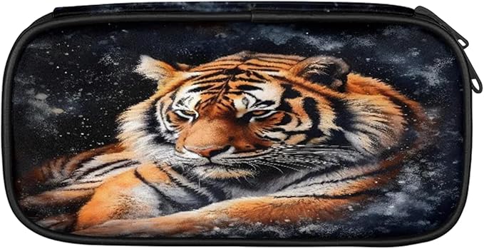 Pardick Pencil Case，3D Tiger Big Capacity Pencil Pouch Coin Pouch Stationery - Image 2