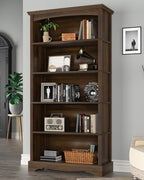 TVU 5-Tier Wooden Bookshelf, 65 Inch Tall Bookshelf - Image 2
