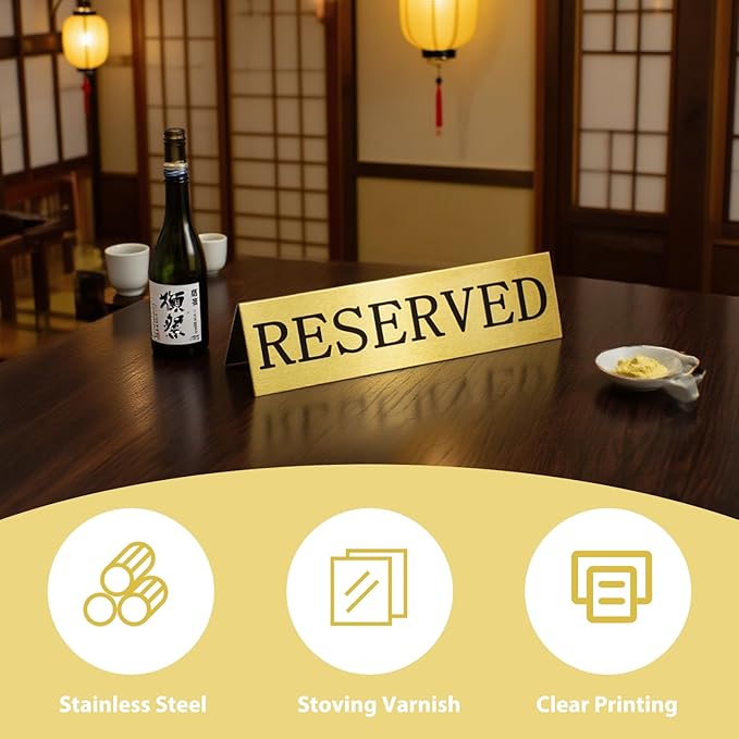 6PCS Reserved Table Signs Set, Reserved Seating Signs - Image 3