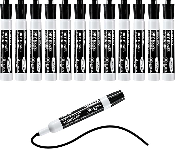 SUQJOY Dry Erase Markers, Chisel Tip Whiteboard Marker, Low Odor Thick Dry by SUQJOYOFFICE
