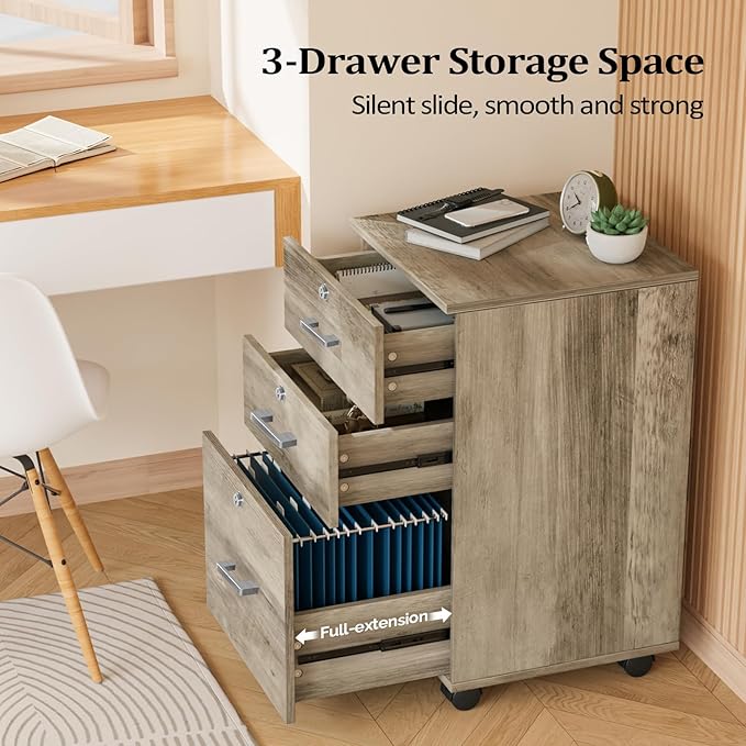 VINGLI 3-Drawer File Cabinet - Image 4