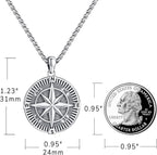 Compass Necklace for Women Men 925 Sterling Silver Pendant Urn Necklaces for - Image 2