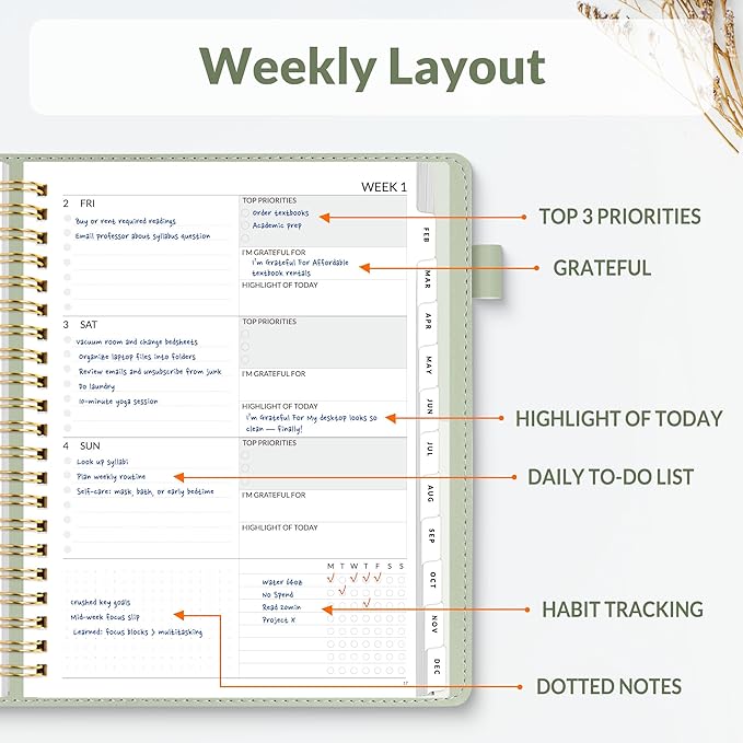 SUNEE 2026 Planner 8.5" x 11" – Dated Productivity Planner - Image 2