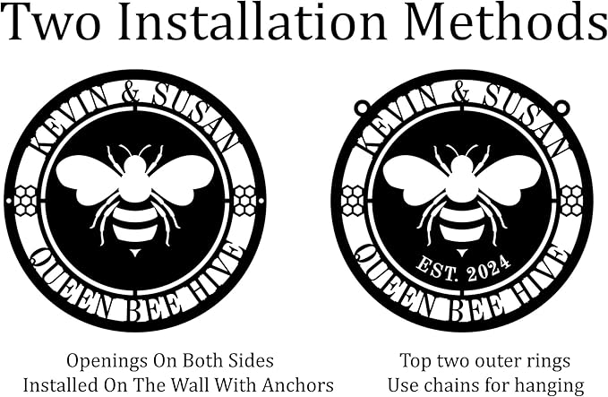 Personalized Honey Bee Sign, Custom Metal Bee Decor, Bee Hive Garden, Welcome - Image 2