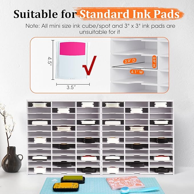 Krafetto 2 Pack 36 Grids Ink Pad Storage Rack, Wall-mountable Stamp Pad - Image 3