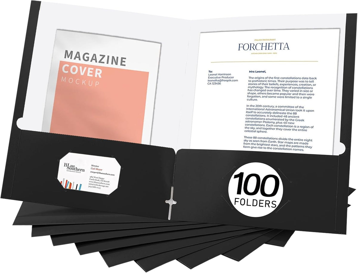 zzrywuty file folders with pockets,black two folders for, main product view