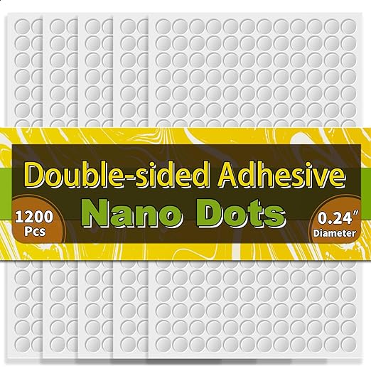 Piteno® 1200Pcs Double Sided Adhesive Dots, 0.24" Clear Removable Sticky by Piteno