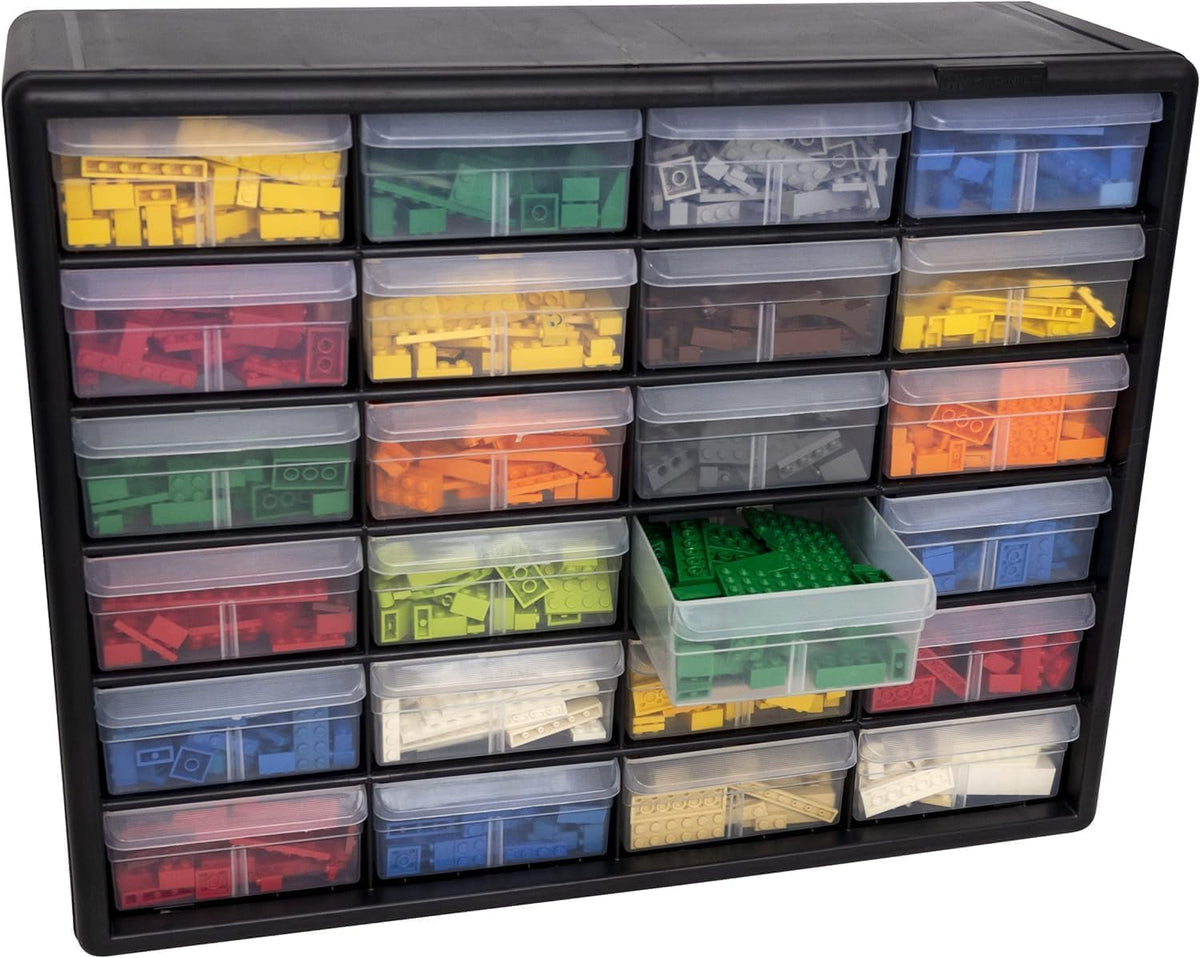 Akro-Mils 24-Drawer Plastic Storage Cabinet, 20" W x 6" D x 16&quot...