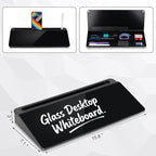 Glass Desktop Whiteboard 15.8×7”, Dry Erase Note Memo Board, Desk Organizer - Image 2