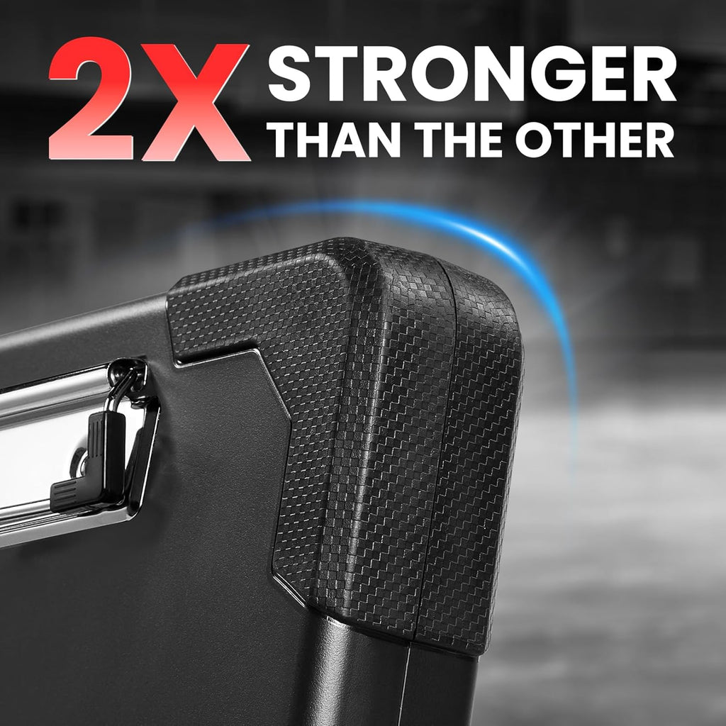 Sooez Toughest Clipboard with Storage, Internal Pen Pouch Included, Letter/ A4 Size, Shockproof Heavy Duty Plastic Clip Boards 8.5x11”, High Capacity Clipboards Box Case for Contractor Trucker Driver