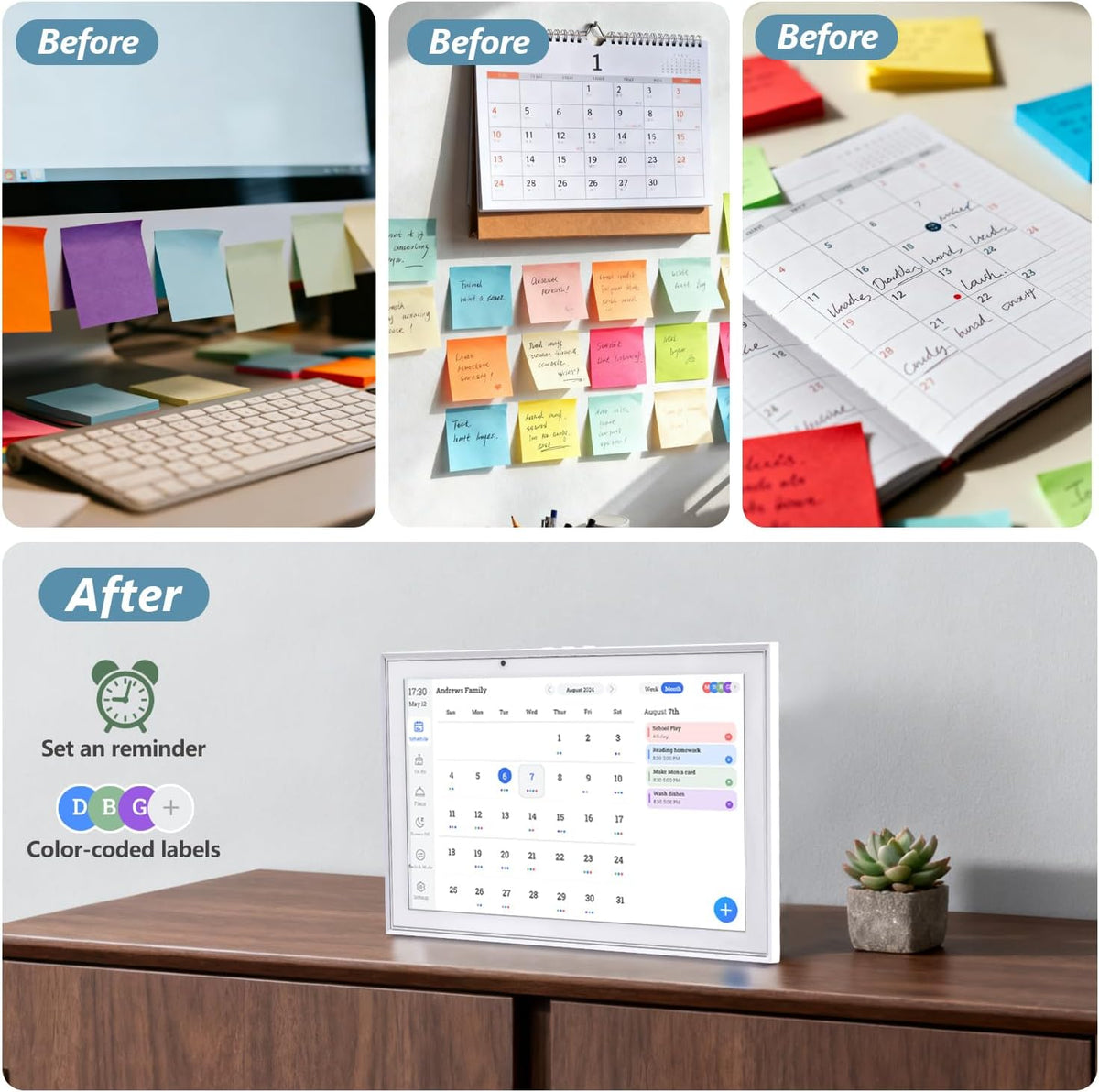 10.1 inch Smart Digital Calendar & Chore Chart, 1920 * 1080P Full HD Touc...