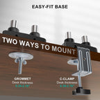 wali adjustable dual monitor arm for 13-32 inch, front angle view