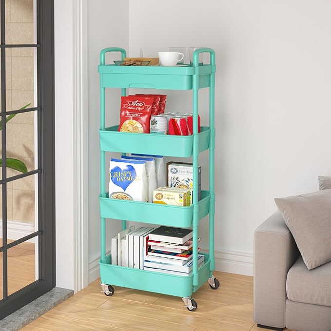 Calmootey 4-Tier Rolling Utility Cart - Image 4