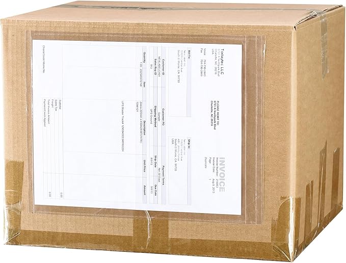 2.5 Mil Premium Clear 9.5'' x 12'' Packing List Envelopes, Adhesive Shipping - Image 4