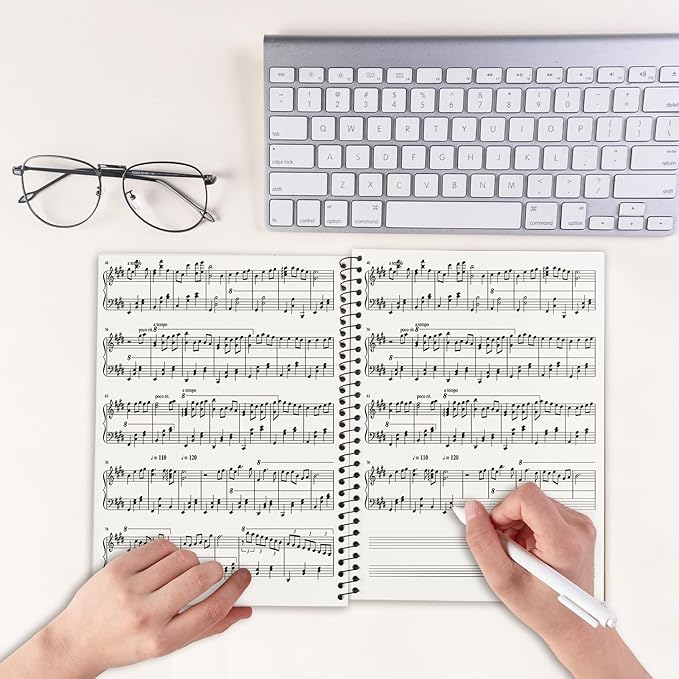 DOMMI Blank Sheet Music Composition Notebook 2 Packs, Manuscript Staff Paper - Image 8