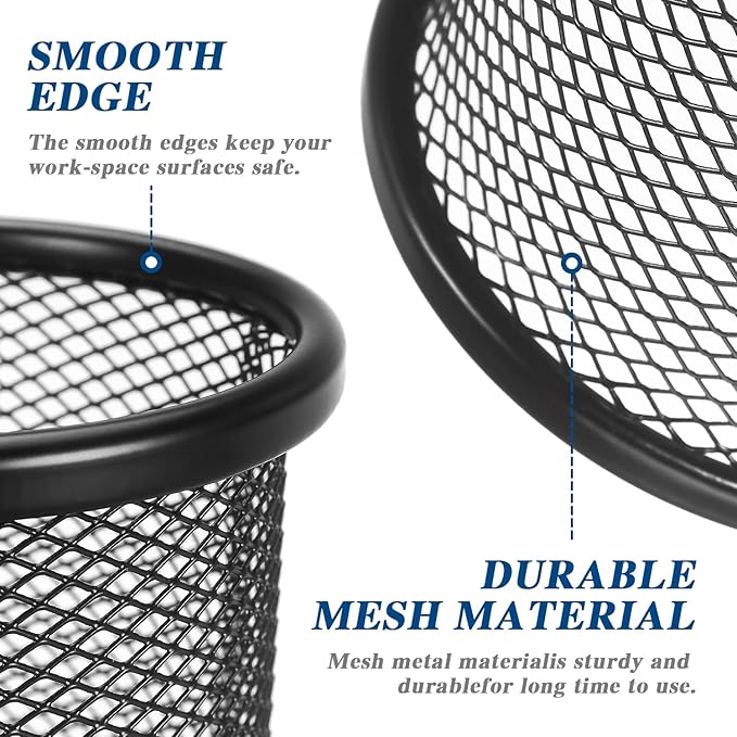 Tamaki Pen Holder Cup for Desk, Wire Mesh Pencil Cup Holder for Desk Office Pen - Image 4