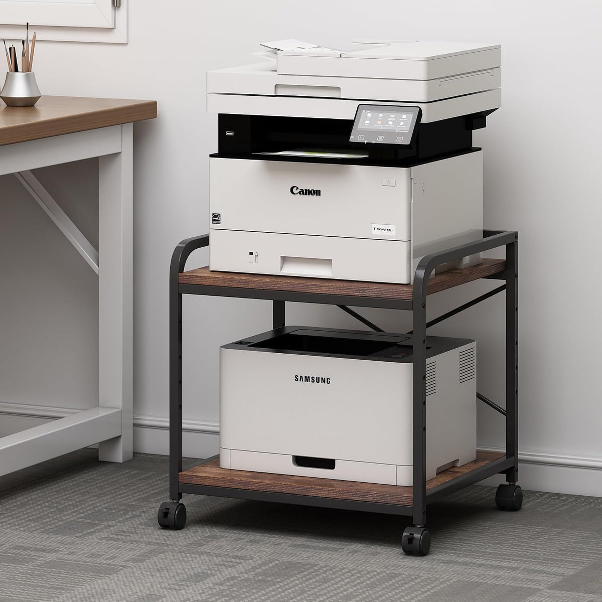 Fannova Under Desk Printer Stand, 20 Inches Deep Large Printer Table