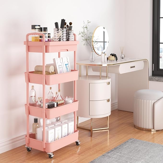Calmootey 4-Tier Rolling Utility Cart - Image 2