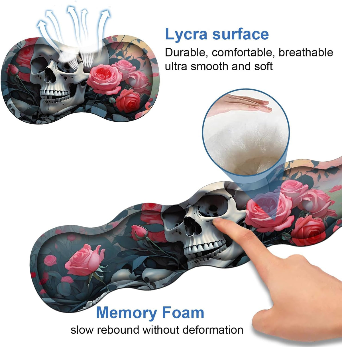 4 in 1 Ergonomic Memory Foam Mouse Pad Wrist Rest Set, Large XXL Gaming Desk ...