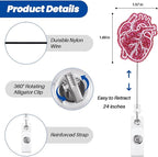 Anatomical Heart Badge Reel, Retractable ID Card Badge Holders, Medical Work - Image 3