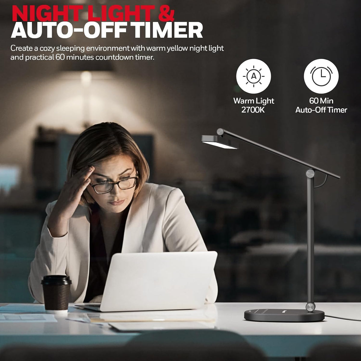 honeywell hwt-h4 led desk lamp, eye-caring, dimmable, auto, package contents