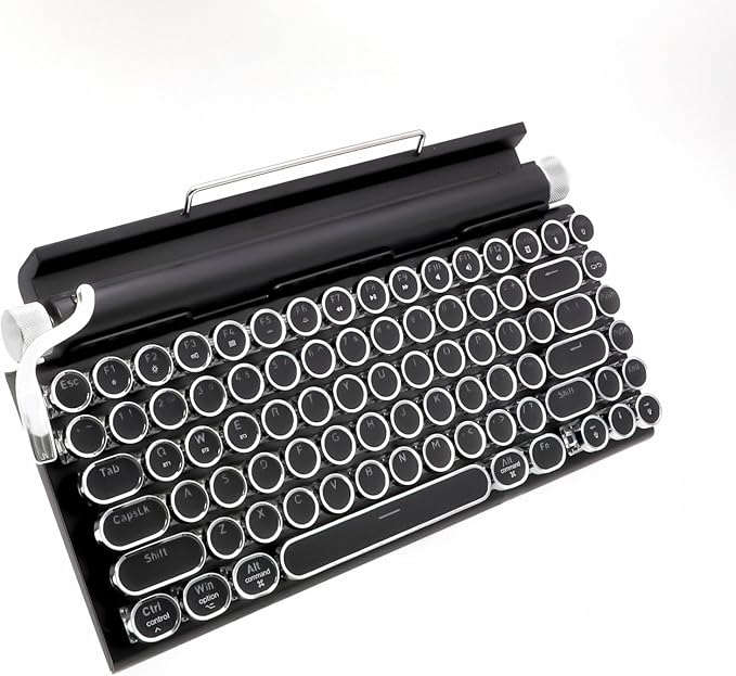 Adventurers Typewriter Style Retro Mechanical Keyboard, 83 Key Bluetooth 5.0 by Unknown