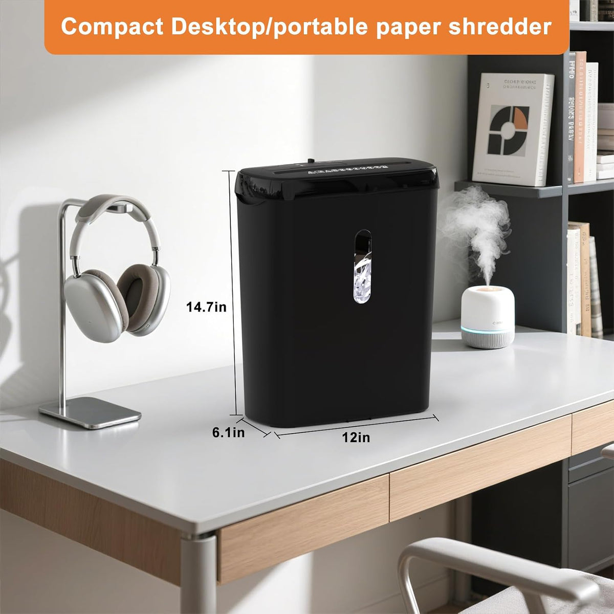 Home Office Paper Shredder,Woolsche 10-Sheet Strip Cut with 3.17-Gallon Baske...